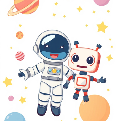 Space & Robots coloring pages