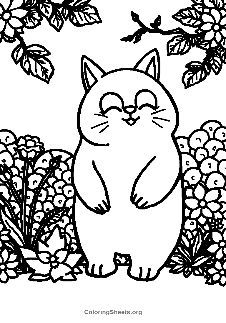 a nezuko in a garden coloring sheet